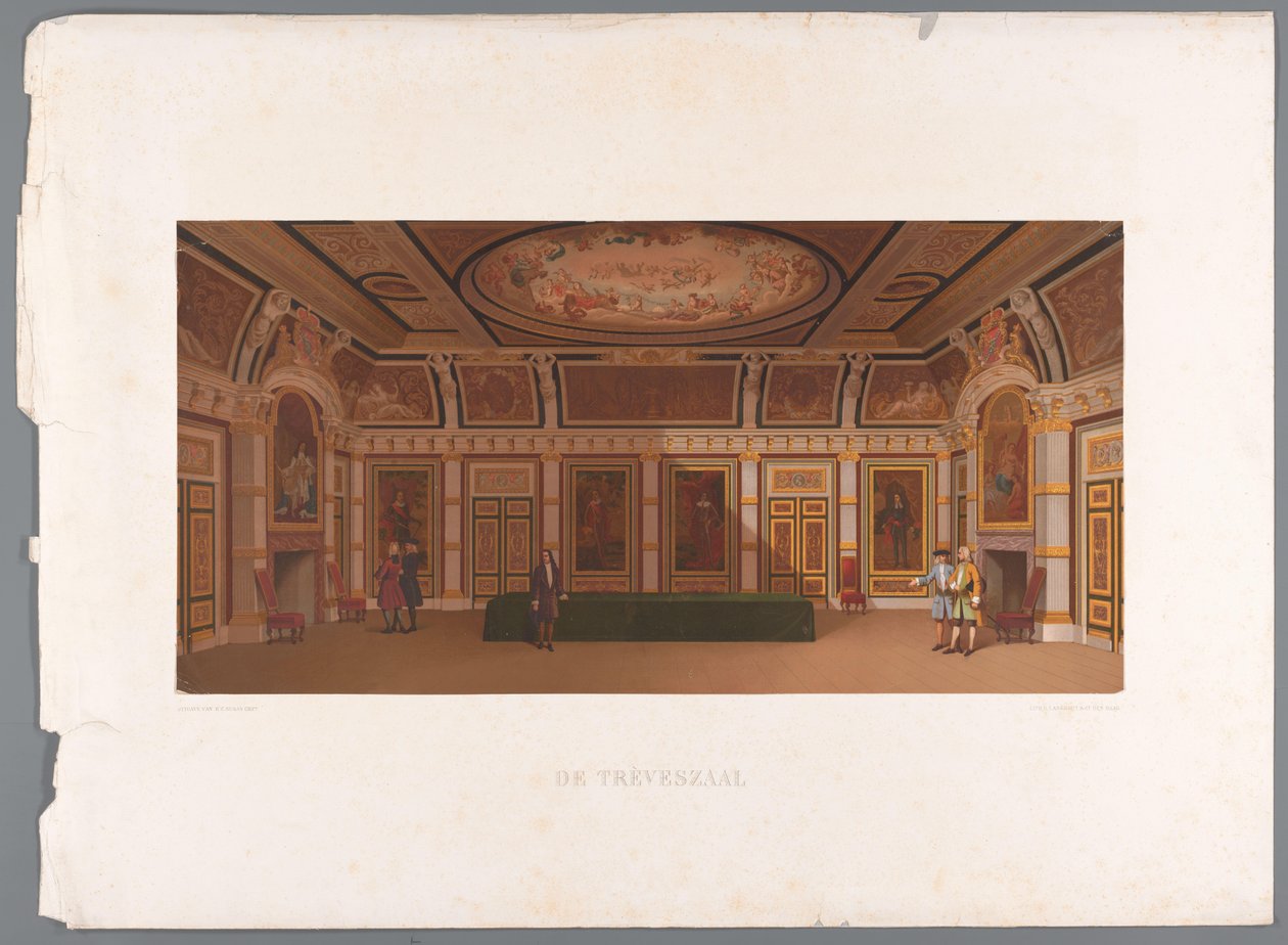 Utsikt over det indre av Trêveszaal, på Binnenhof De Trèveszaal (tittel på objekt) av Anonymous