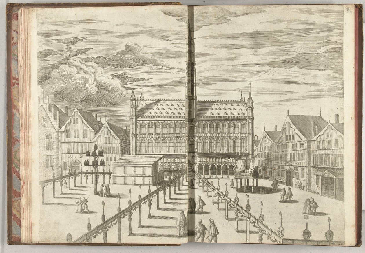 Grote Markt med Hall of Fame, 1594 av Anonymous