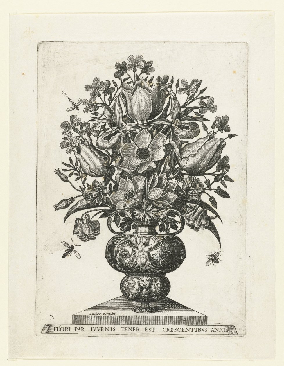 Grotesk vase med blomster Vaser med blomster (serietittel) av Anonymous