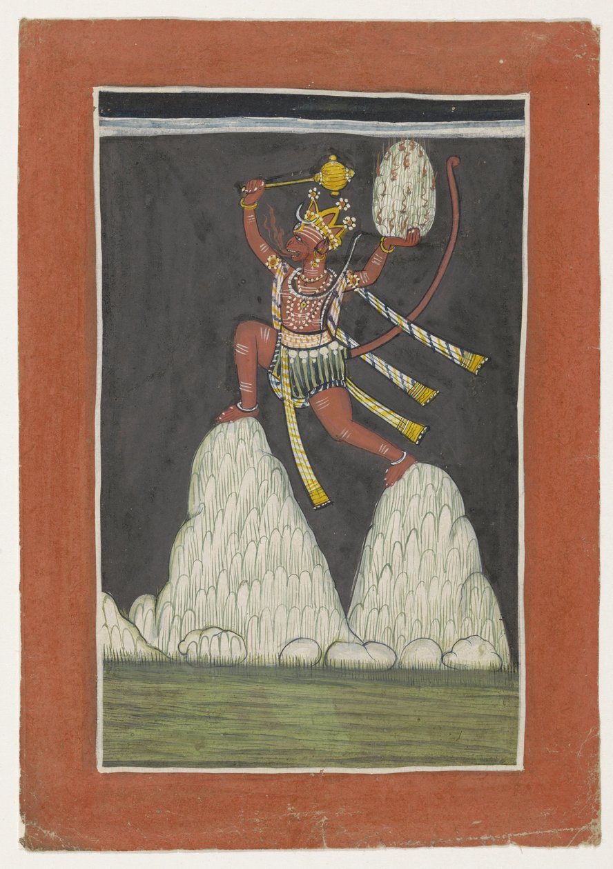 Hanuman hopper på fjelltopper av Anonymous