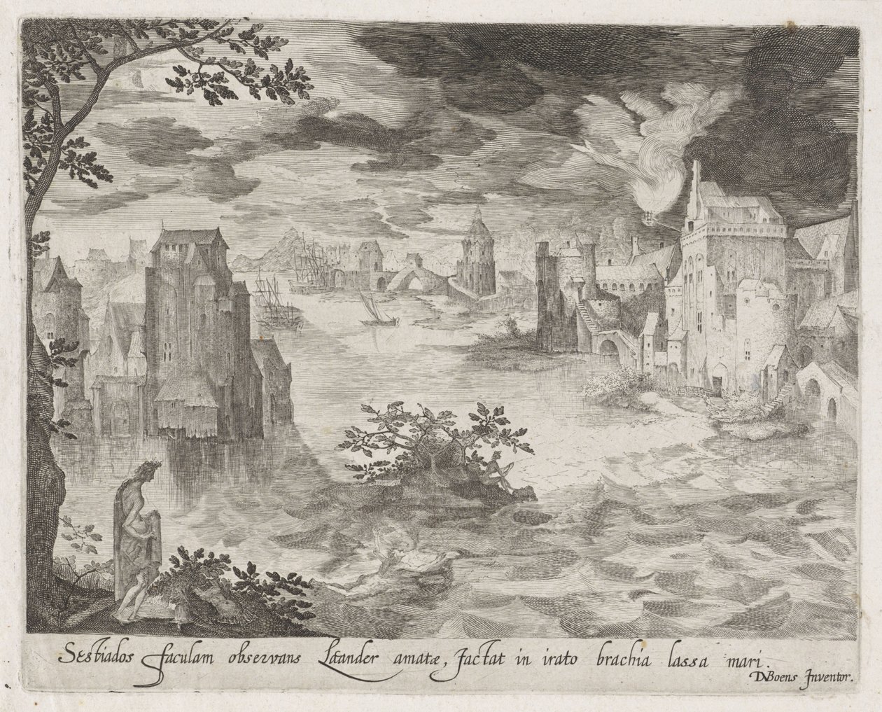 Hero en Leander Scener fra Ovids Metamorphoses (serietittel) av Anonymous