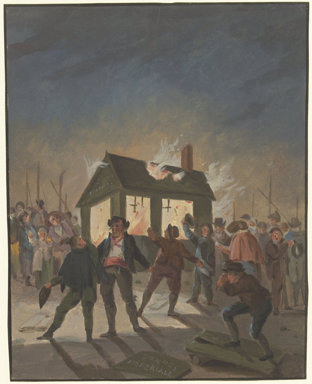 Brenningen av tollhusene i Amsterdam 15. november 1813 av Anonymous