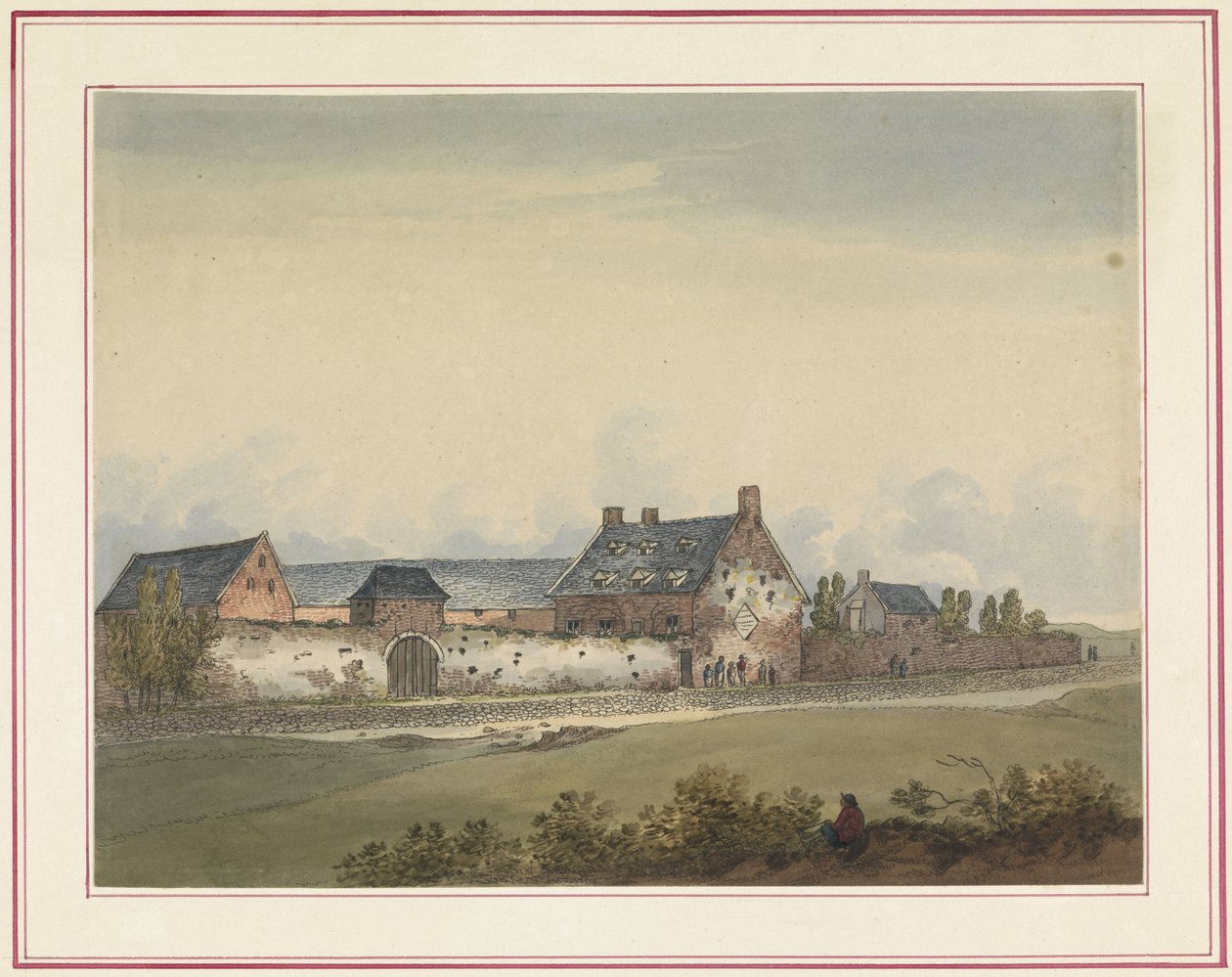 Gård La Haye-Sainte i Mont-Saint-Jean Syv plater med Waterloo og dens omgivelser (serietittel) av Anonymous
