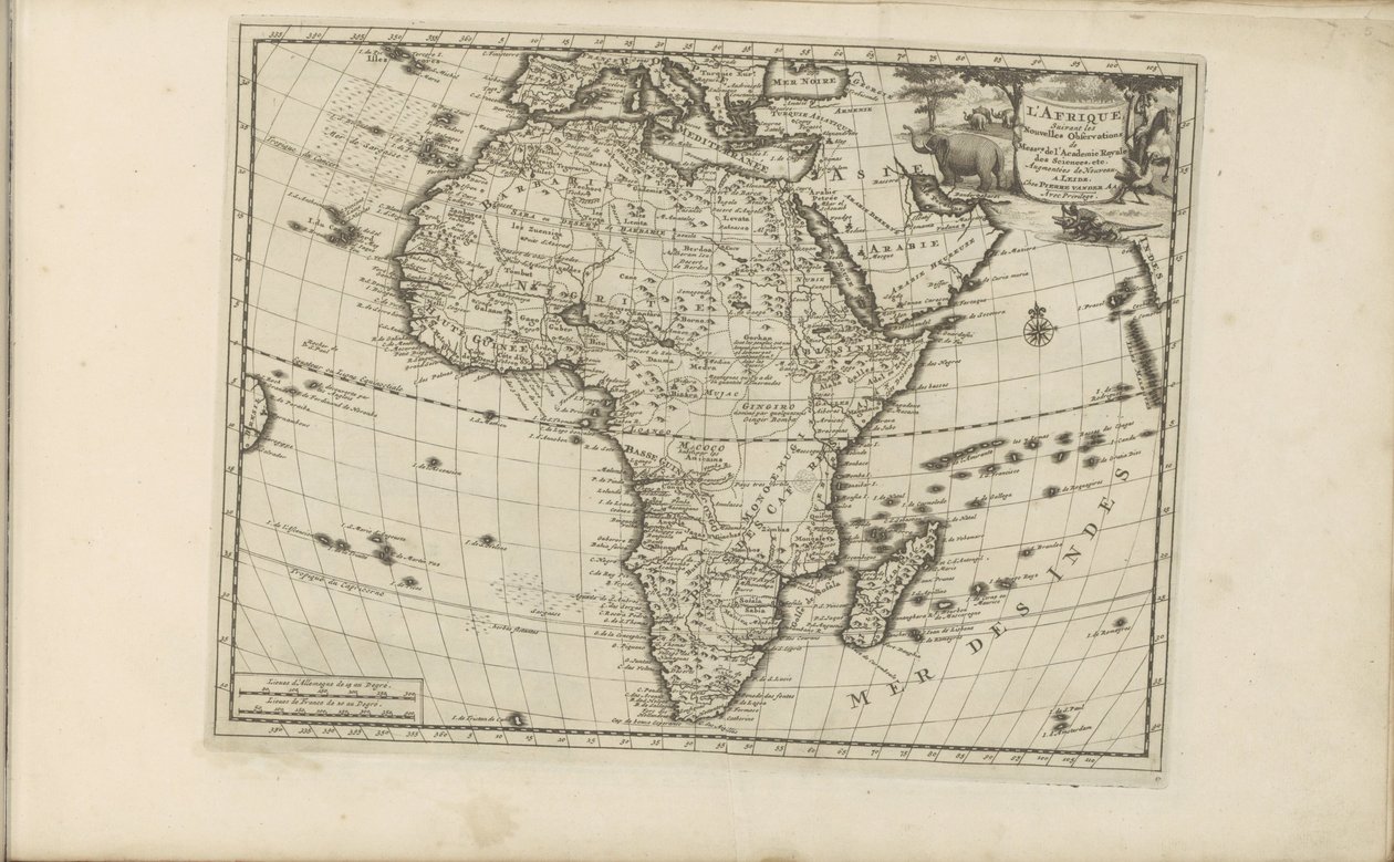 Kart av Afrika Afrika, ifølge de nye observasjonene til Messieurs de l