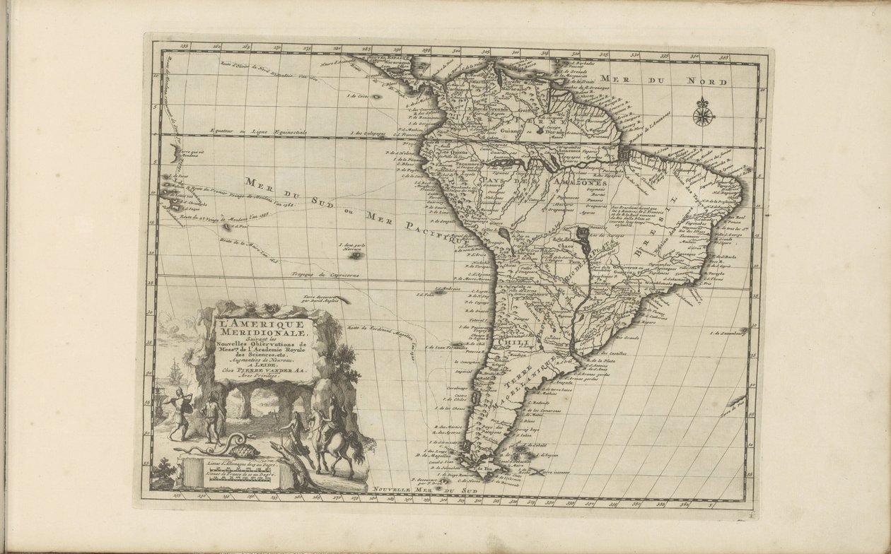 Kart for Sør-Amerika Sør-Amerika, ifølge de nye observasjonene fra herrer fra Royal Academy of Sciences etc. Forsterket igjen (tittel på objekt) Øst- og Vestindia og andre steder (serietittel) av Anonymous