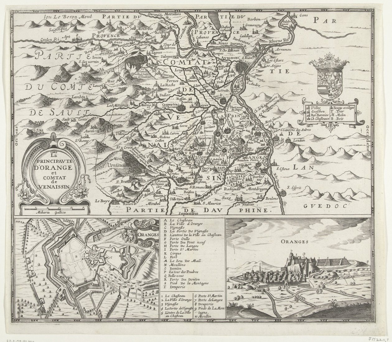 Kart over fyrstedømmet Orange, 1639 La Principaute d