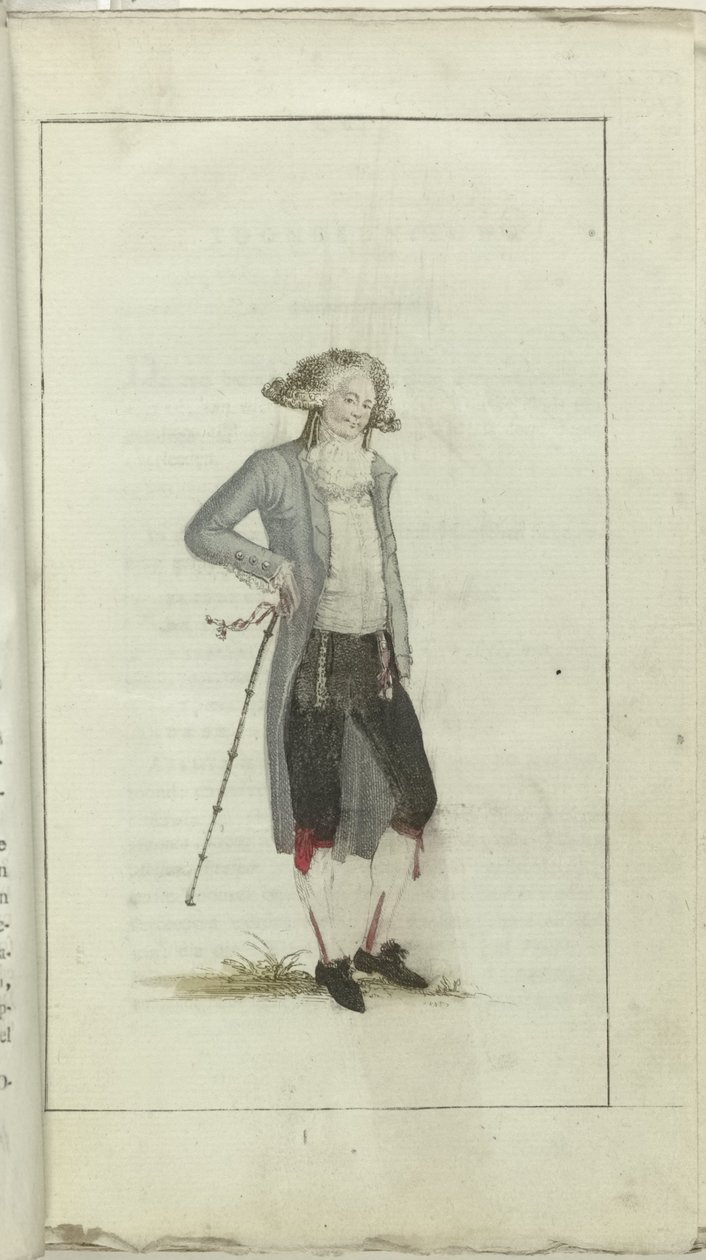Cabinet of Fashion and Taste 1791, pl. I: Petit Maitre av Anonymous