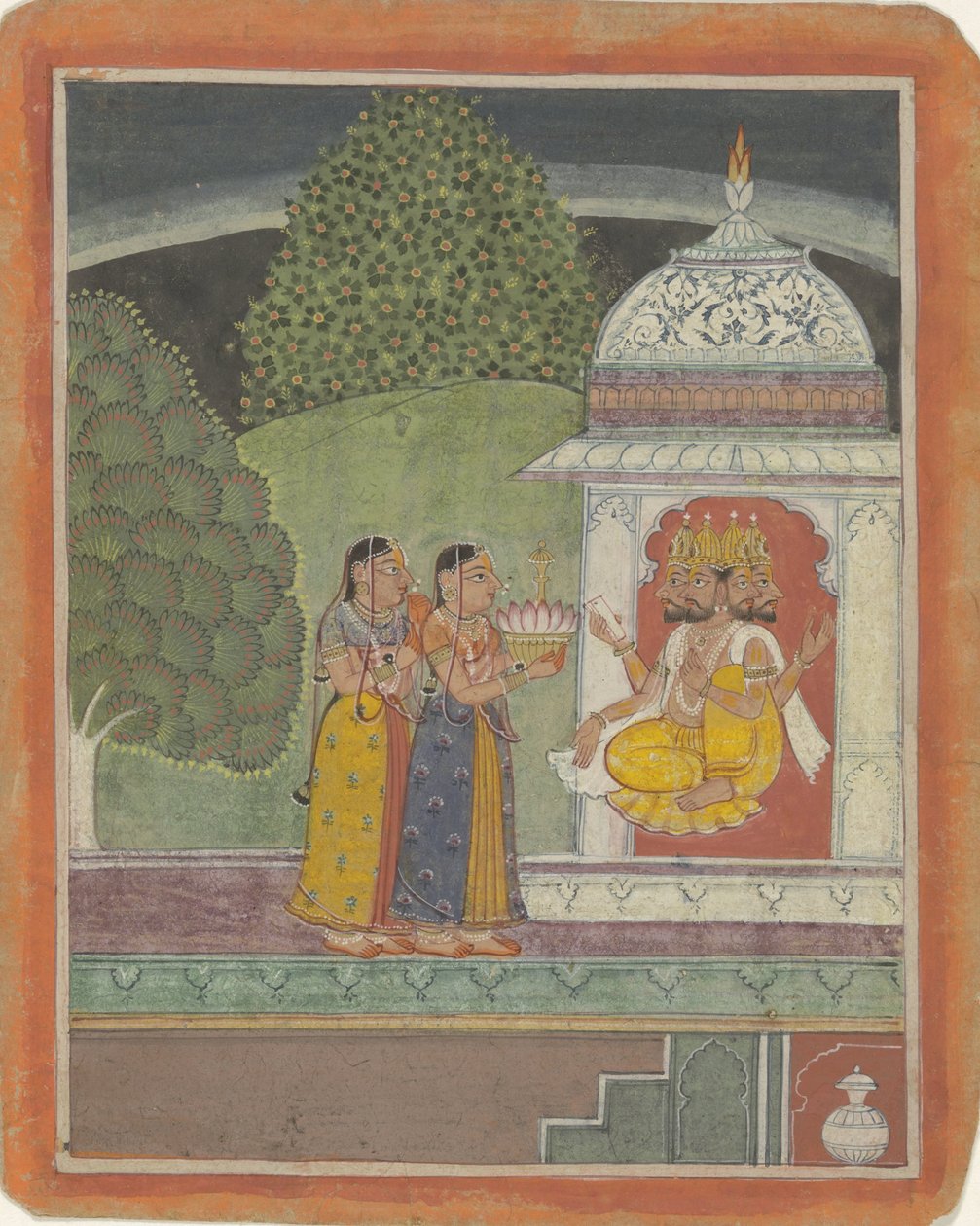 Khambavati Ragini møtte Gud Brahma av Anonymous