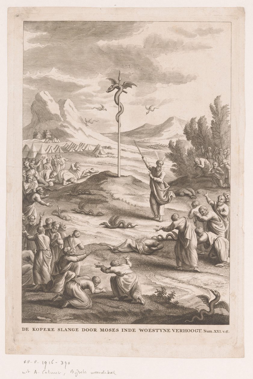 Kobberslang i ørkenen The Copper Serpent av Moses inde Woestyne Increases (tittel på objekt) av Anonymous