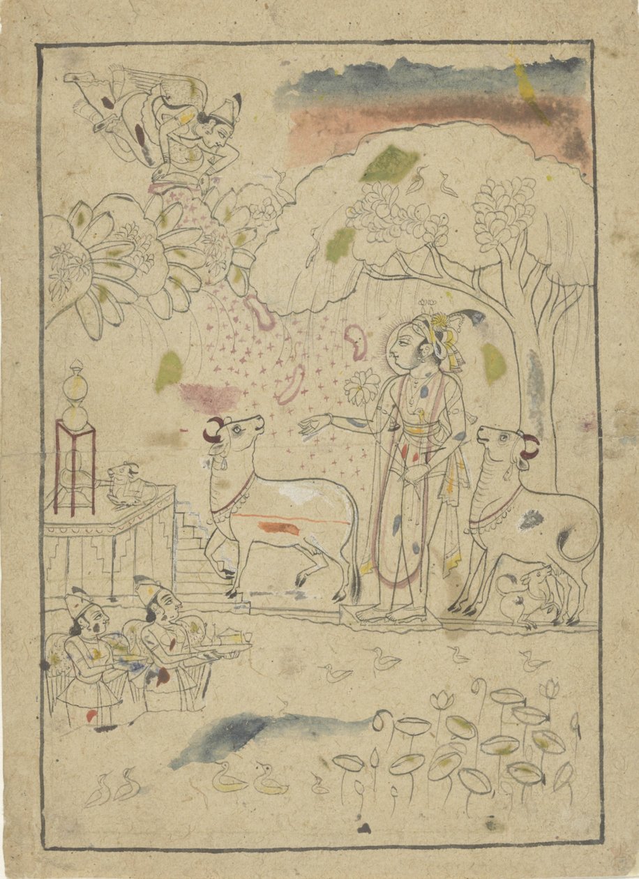 Krishna med kyr fra linga-alteret av Anonymous
