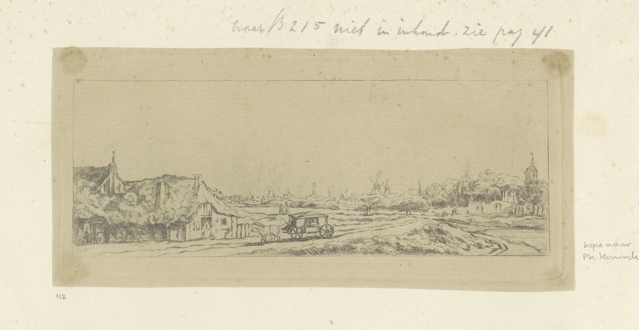 Landschap met een koets Samling av åttifem originaltrykk (serietittel) av Anonymous