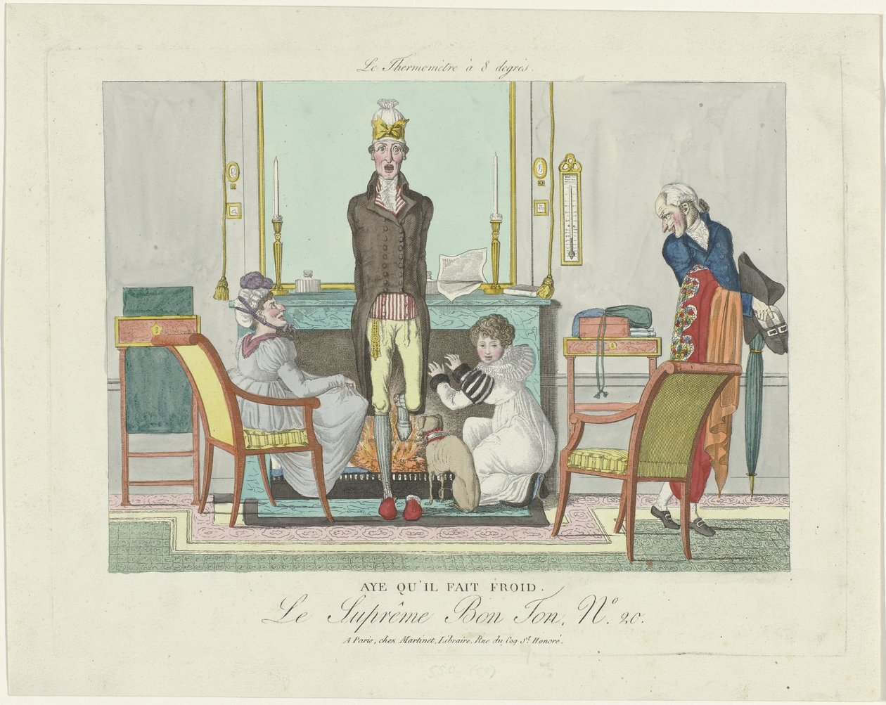 Le Supreme Bon Ton, The 8 Degree Thermometer, 1800-1815, nr. 20: Ja, det er kaldt. av Anonymous