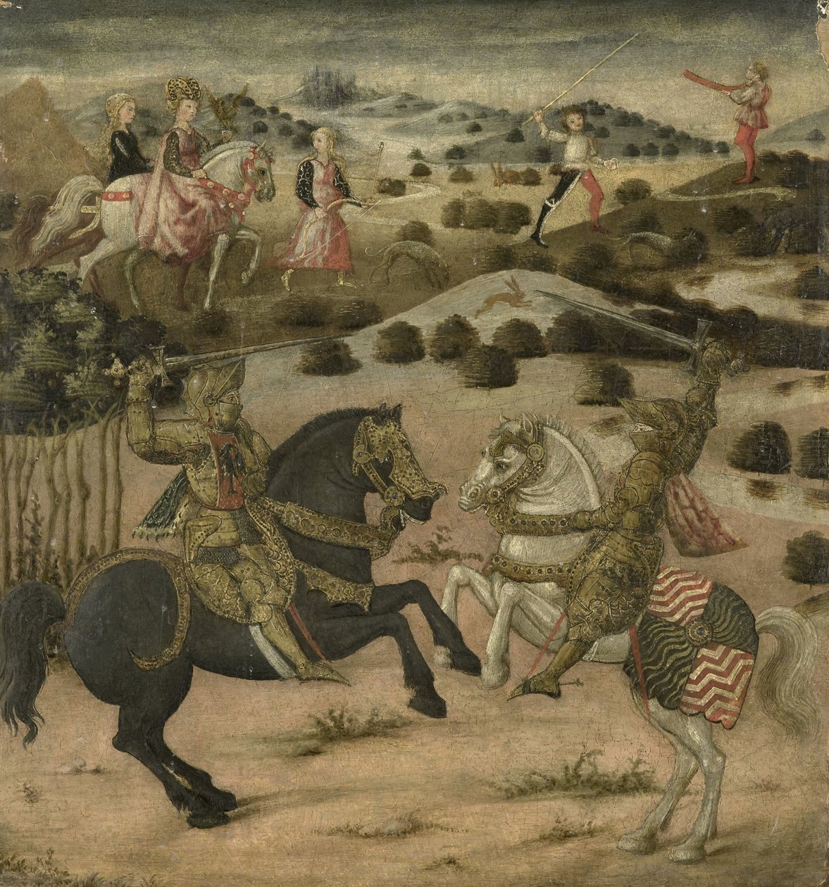 Legend of a Knight (endepanel av en cassone) av Anonymous