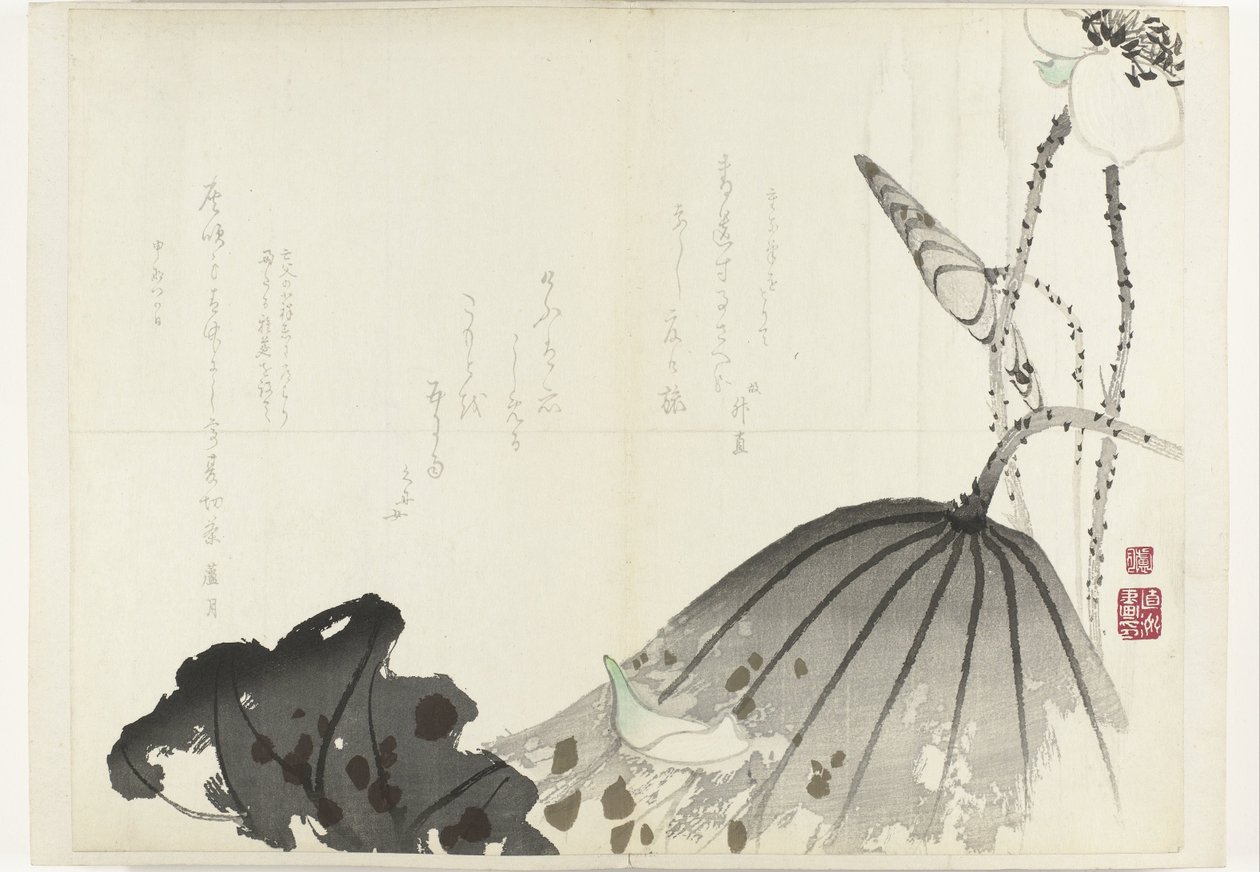 lotusblad Album Shijo-surimono fra perioden 1840-1900 (serietittel) av Anonymous