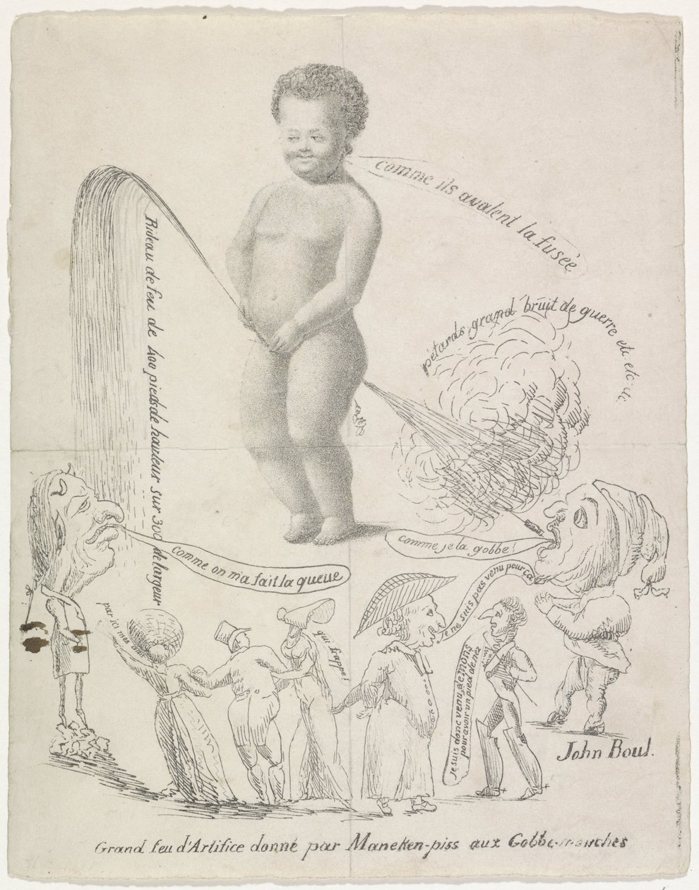 Manneken Pis tilbyr fyrverkeri, 1820 Grand feu d
