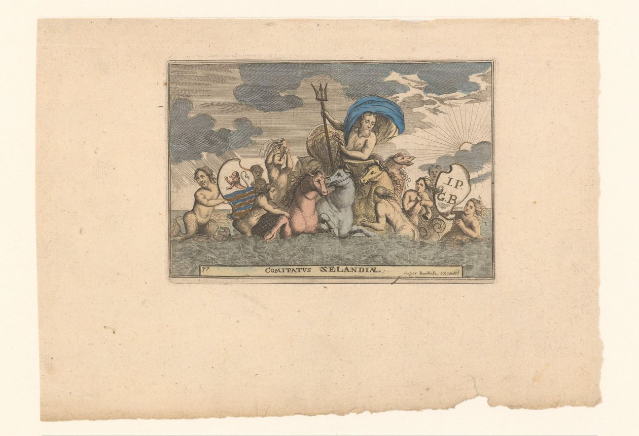 Neptun som personifisering av Zeeland Comitatus Zelandiae (tittel på objekt) av Anonymous