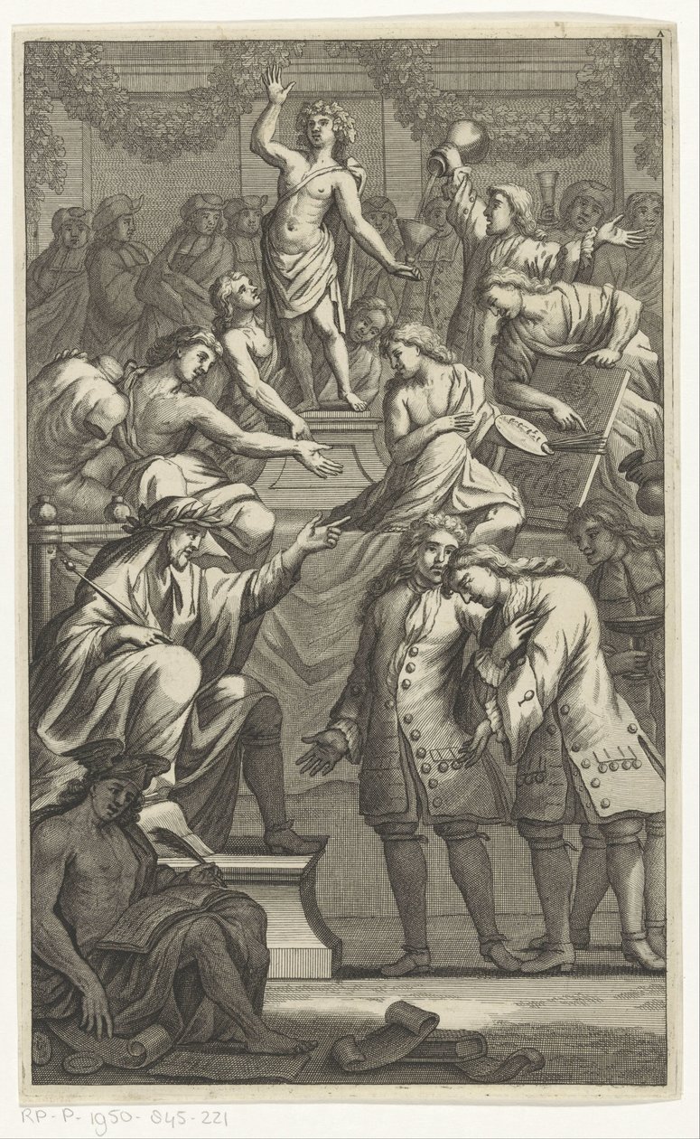 Mottakelse av Cornelis de Bruyn som nytt medlem av Bentvueghels av Anonymous