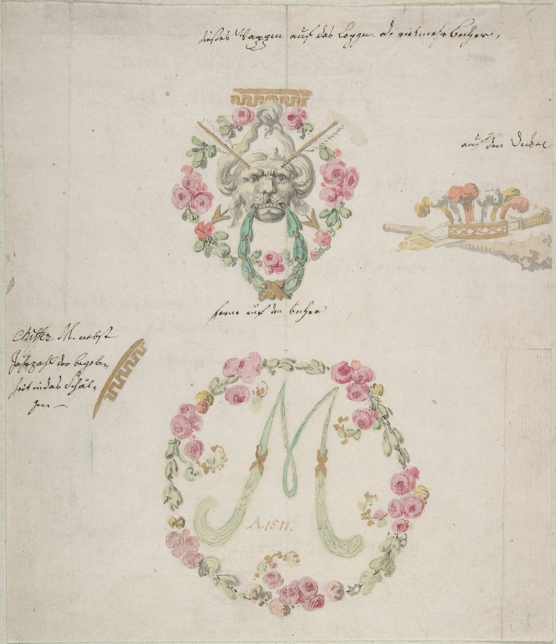 Ornamental design for porselen, 1700-tallet. av Anonymous,.