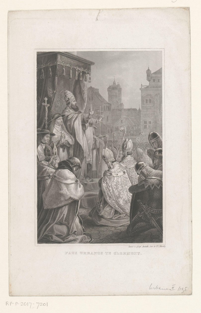 Paus Urbanus II te Clermont-Ferrand, 1095 Paus Urbanus te Clermont (tittel på objekt) av Anonymous