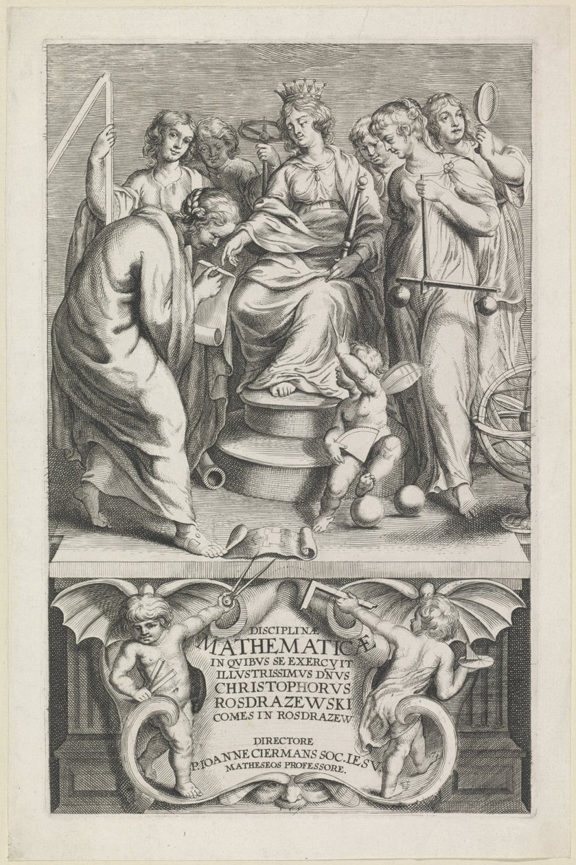 Personifisering van de Wiskunde Tittelside for: Christophorus Rosdrazewski, Mathematical Disciplines, [1640-1648] av Anonymous
