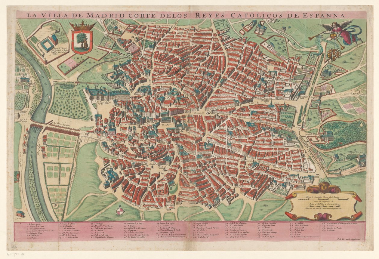Plategrunn fra Madrid Byen Madrid-domstolen til de katolske kongene av Spania (tittel på objekt) av Anonymous