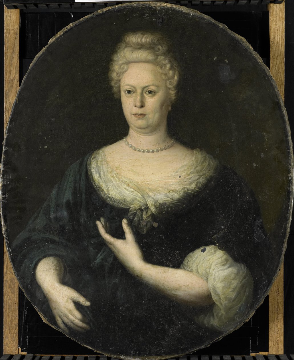 Portrett av Elisabeth van Oosten (1660-1714). Kona til Abraham van Riebeeck av Anonymous