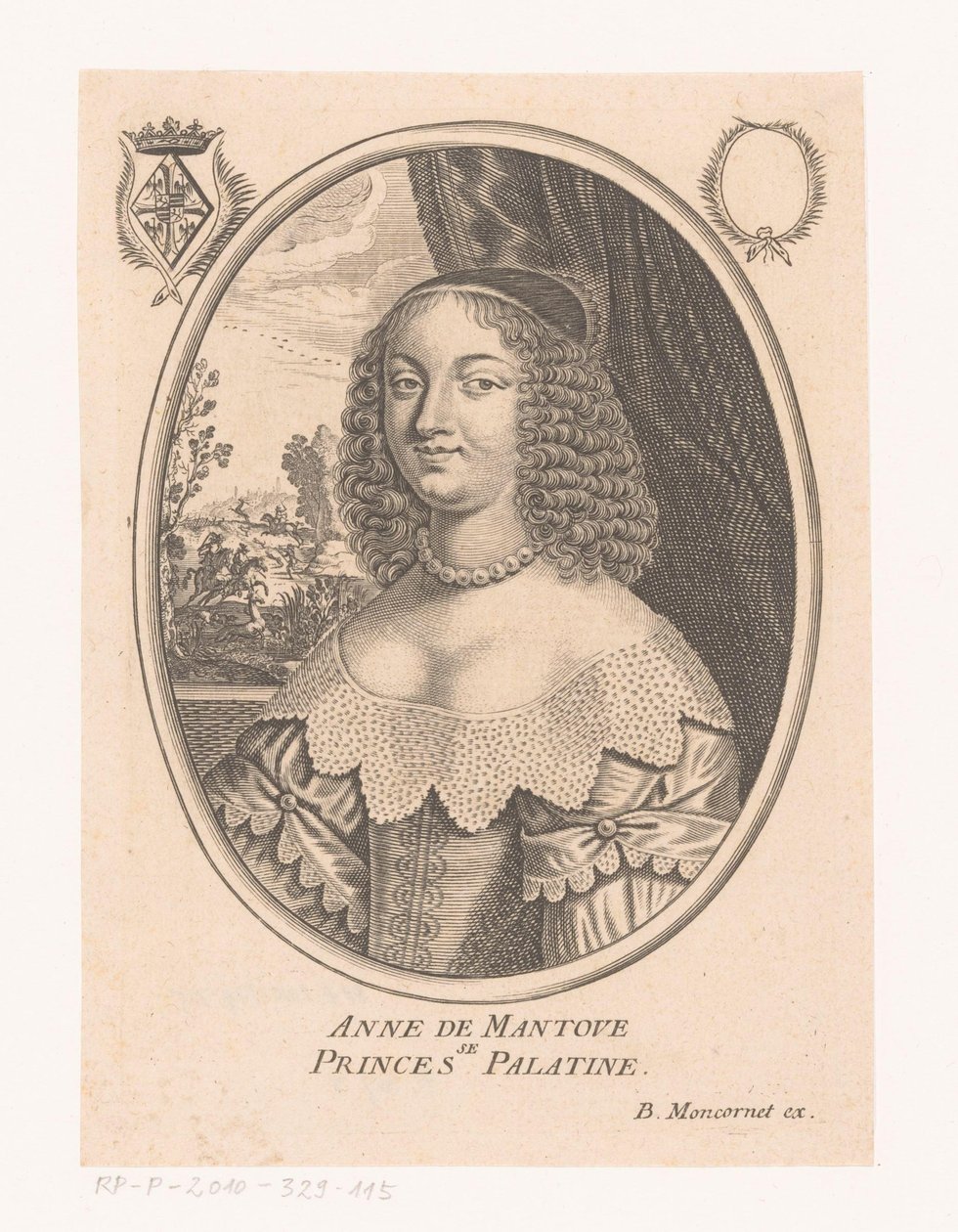 Portrett av Anne Gonzaga Anne de Mantove, prinsesse Palatine (tittel på objekt) av Anonymous
