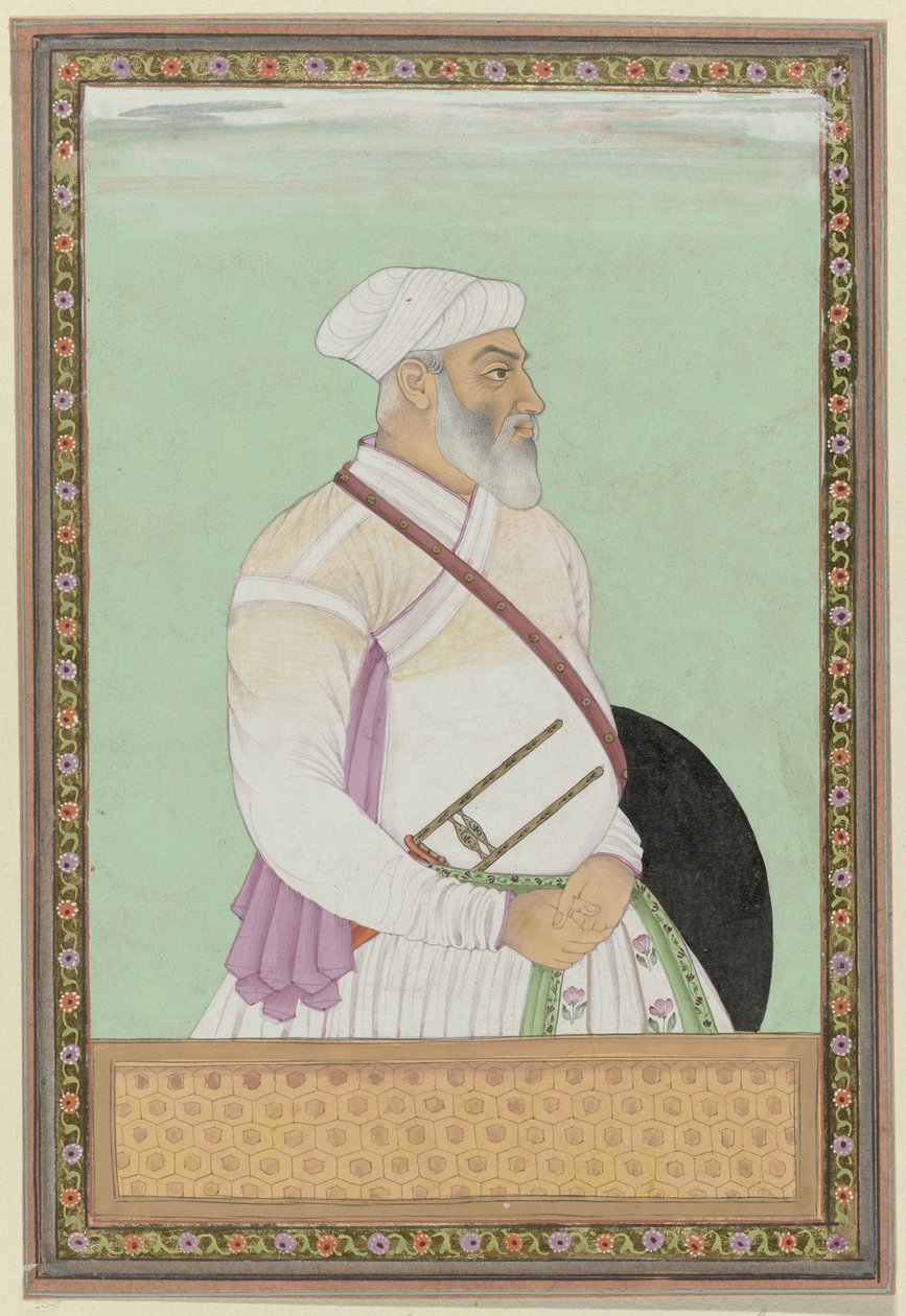 Portrett av Dalil-khan, storvesir av Aurangzeb, har vært guvernør (subagar) i Deccan-provinsen; han kommer fra Rohela Pathans av Anonymous