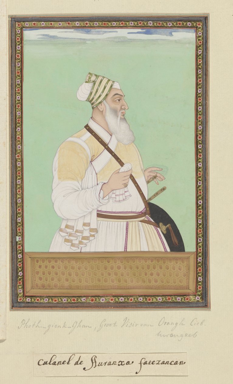 Portrett av Fath Jang Khan, Grand Vizier of Aurangzeb av Anonymous