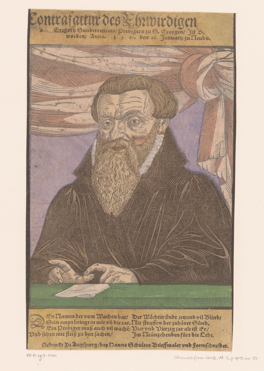 Portrett av Gregor Sunderreitter av Anonymous