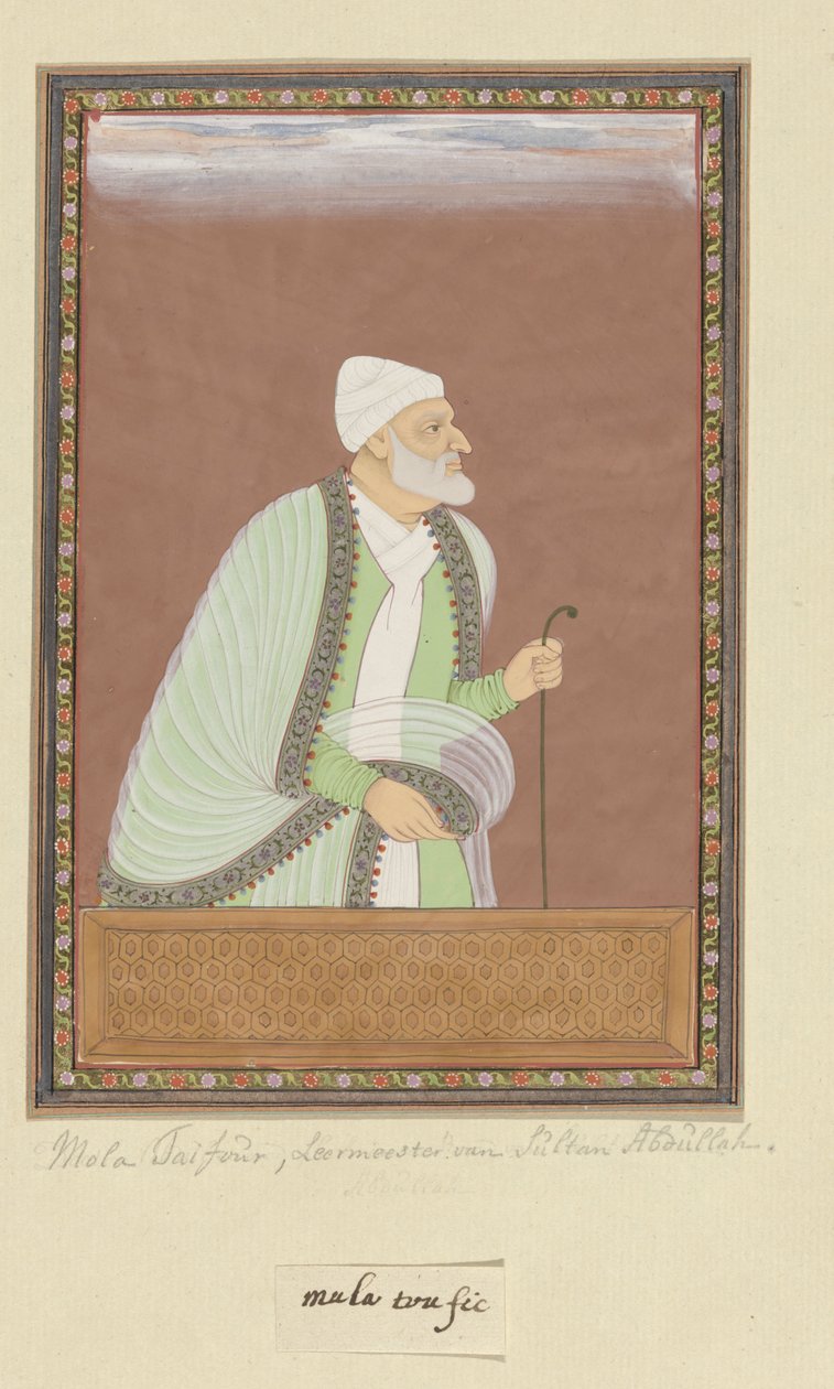 Portrett av Mulla Tayfur, som var læreren (ustad) til Sultan Abdullah av Anonymous