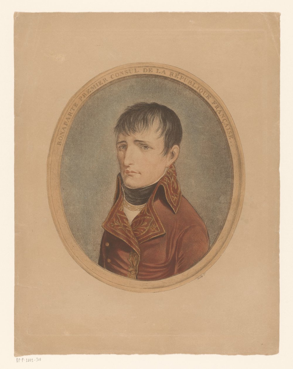 Portrett av Napoleon I Bonaparte, keiser av Fransen Bonaparte første konsul i Den franske republikk (tittel på objekt) av Anonymous