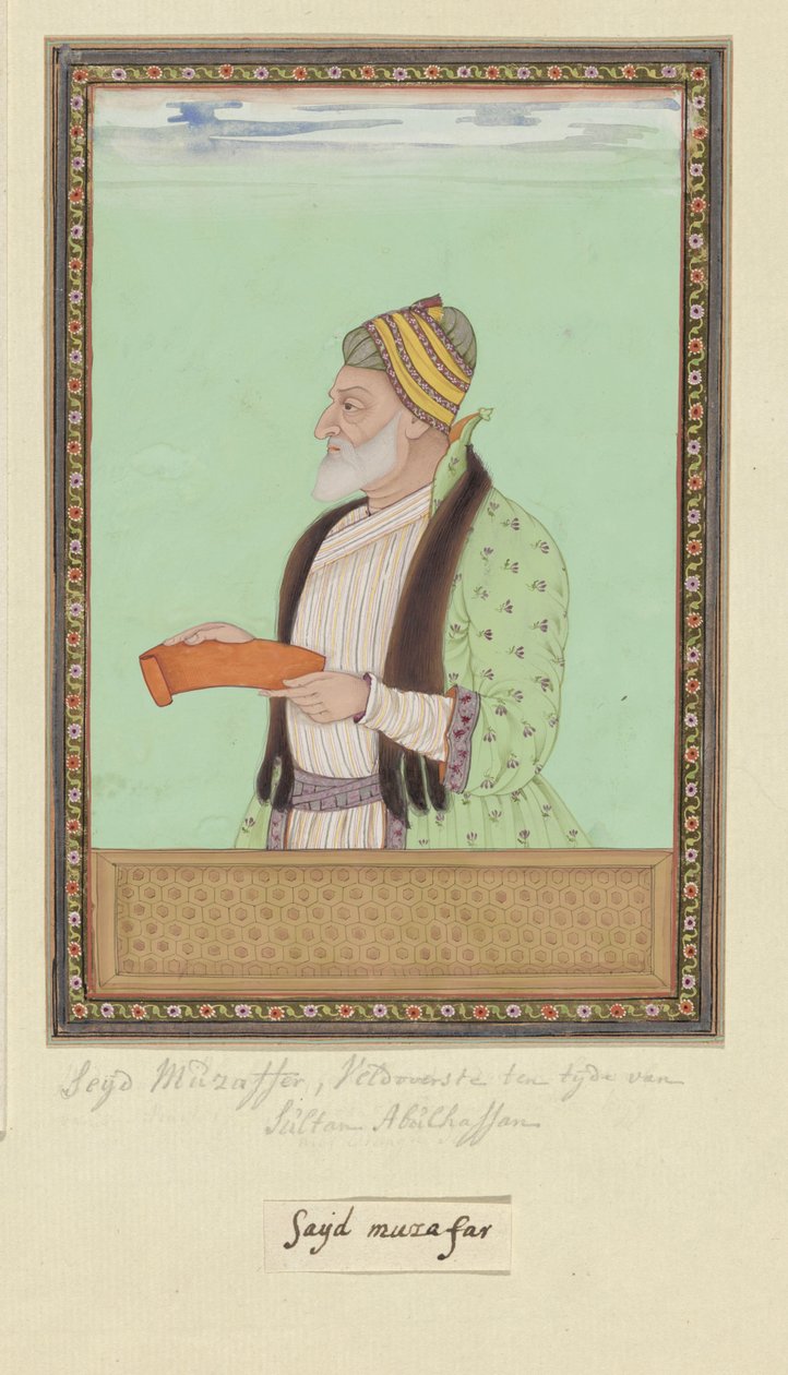 Portrett av Sayyid Muzaffar; på tidspunktet for Sultan Abul Hasan tjente han som øverstkommanderende (peshwa) av Anonymous