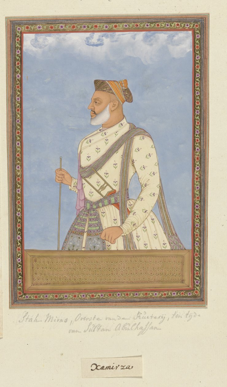 Portrett av Shah Mirza; på tidspunktet for Sultan Abul Hasan tjente han som sjef for kavaleri (sar-khayl) etter Sayyid Muzaffar av Anonymous