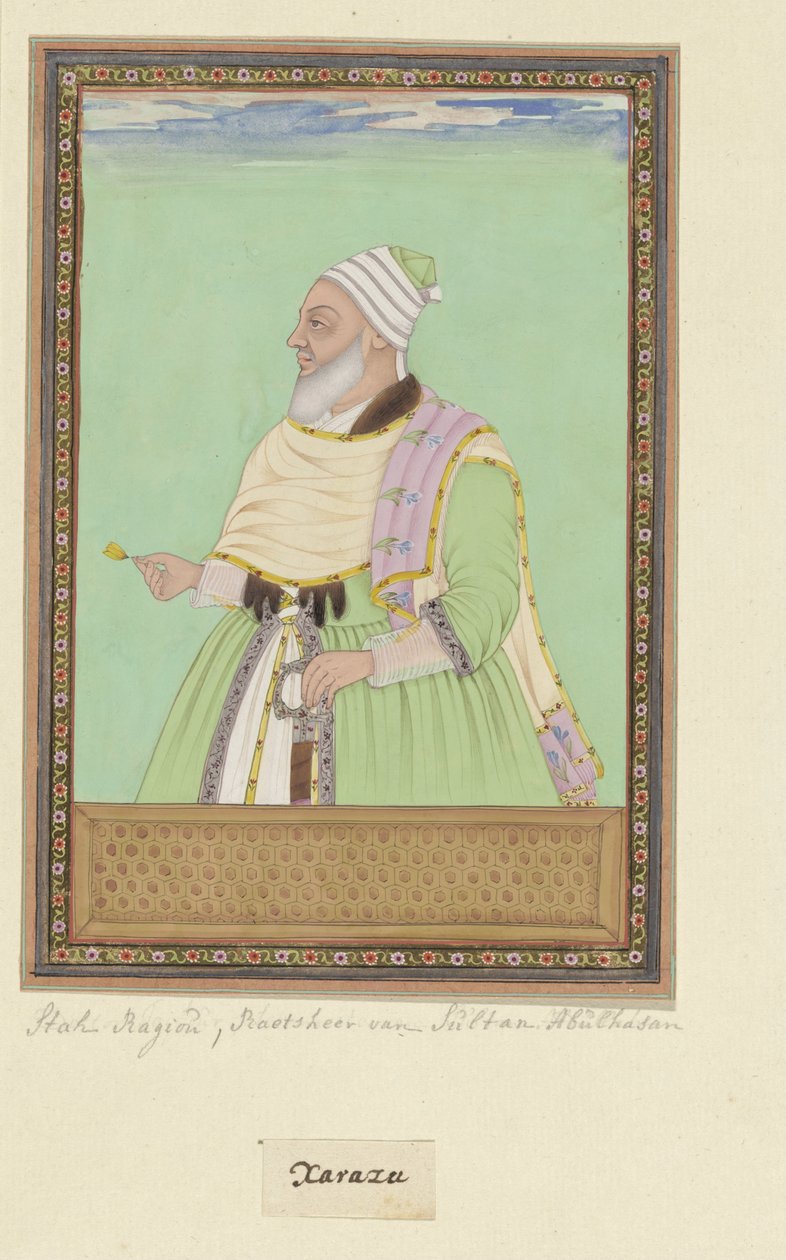 Portrett av Shah Raju, den åndelige lederen (pir) til Sultan Abul Hasan av Anonymous