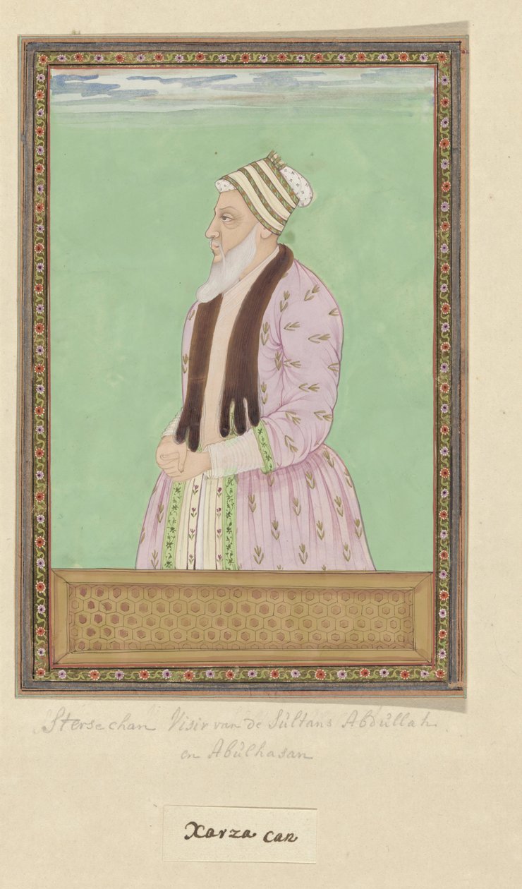 Portrett av Sharza Khan, som fungerte som vizier på Sultan Abdullahs tid og også er en vizier på Abul Hasans tid av Anonymous