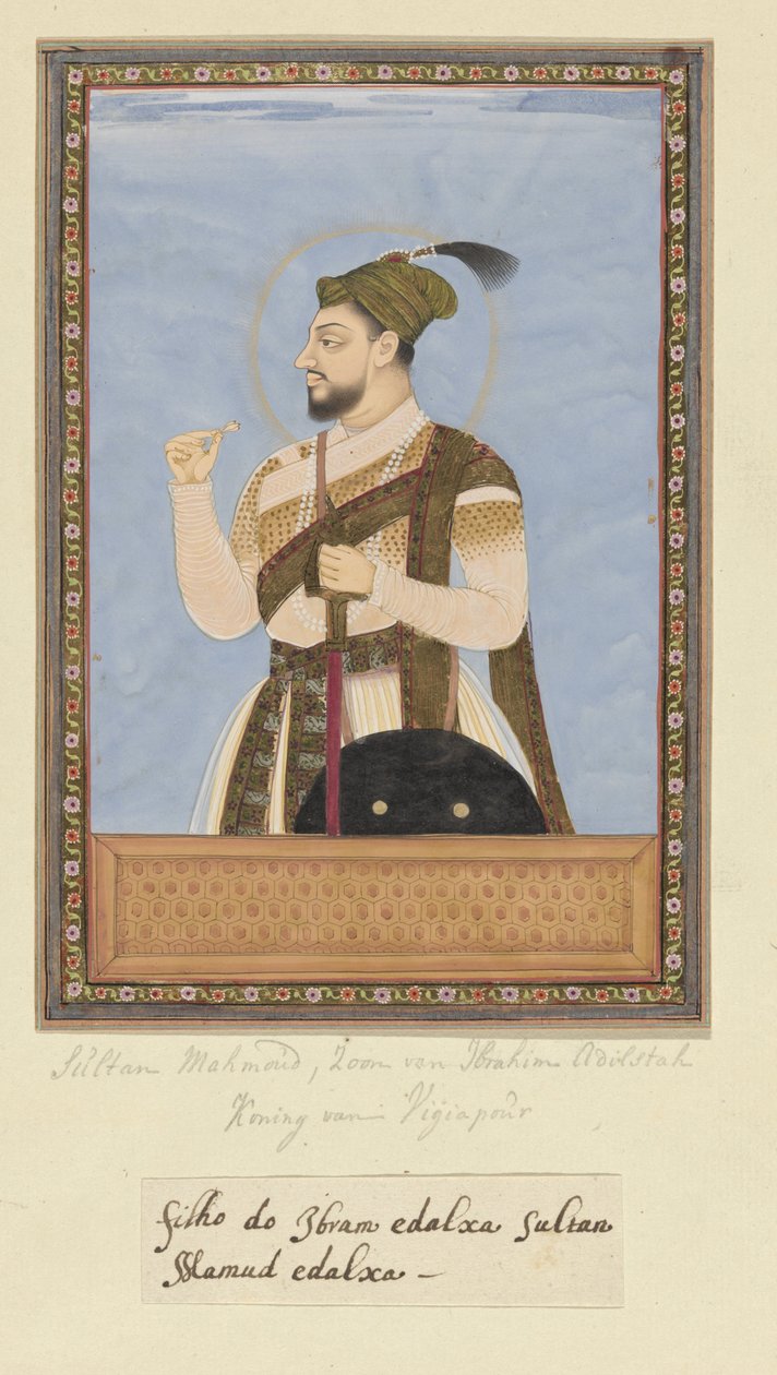 Portrett av Sultan Mahmud, sønn av Ibrahim Adil-shah; etter faren var han hersker over Bijapur av Anonymous