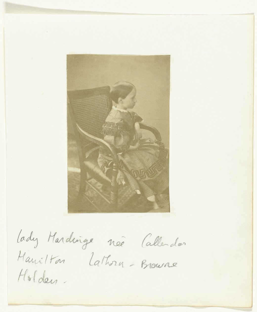 Portrett av en jente, referert til som Lady Hardinge née Callender Hamilton Lathorn-Browne Holden av Anonymous