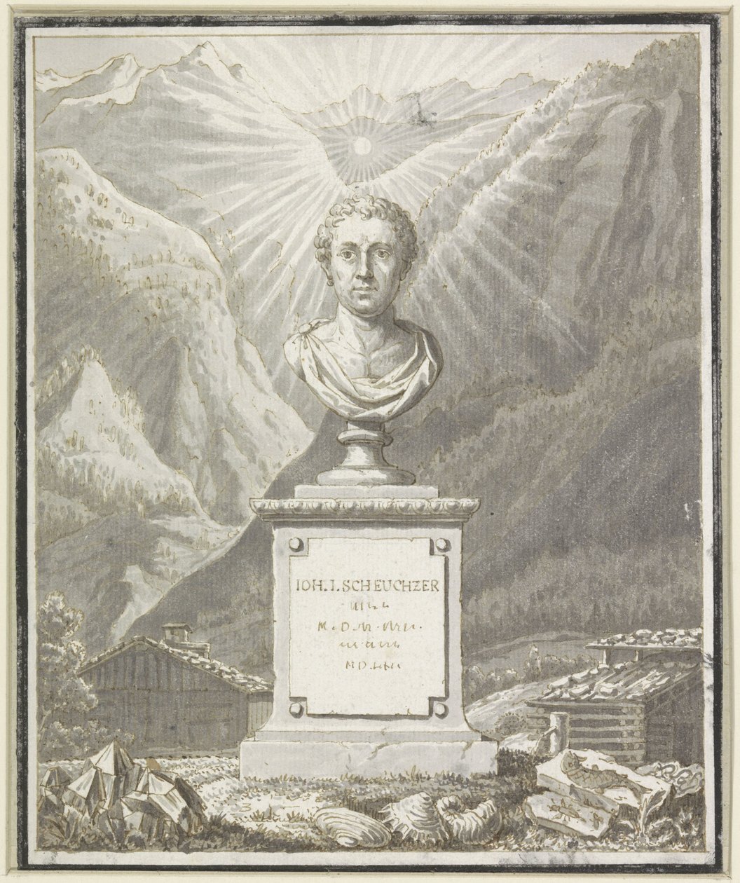 Portrettbyste av Johann Jakob Scheuchzer av Anonymous