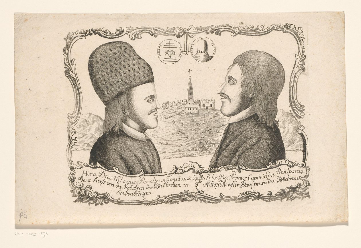 Portretter av Vasile Ursu Nicola Horea og Ion Oargă Cloșca, ledere av opprøret i Transylvania, 1784 av Anonymous