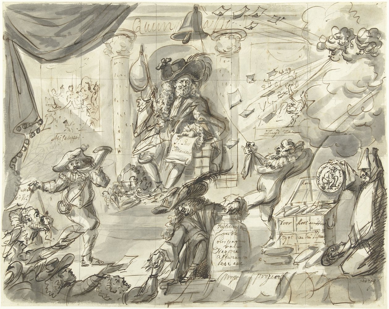 Quincampoix eller den store vind- og kålselgeren, 1720 The Great Scene of Folly (ekstra stykker) (serietittel) av Anonymous