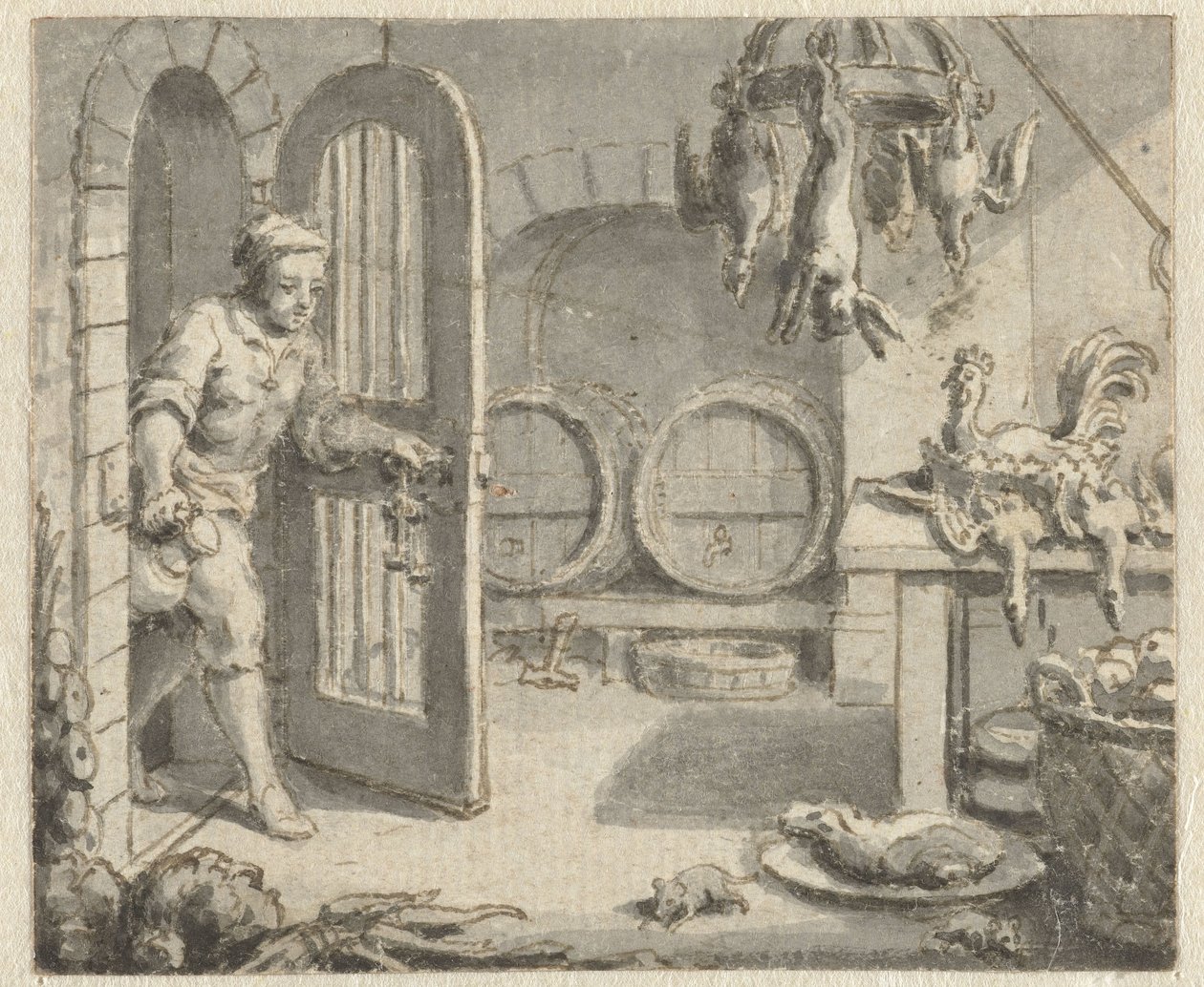 Byrotte og landsrotte Design for illustrasjoner for en utgave av Jean de la Fontaines Fables (serietittel) av Anonymous