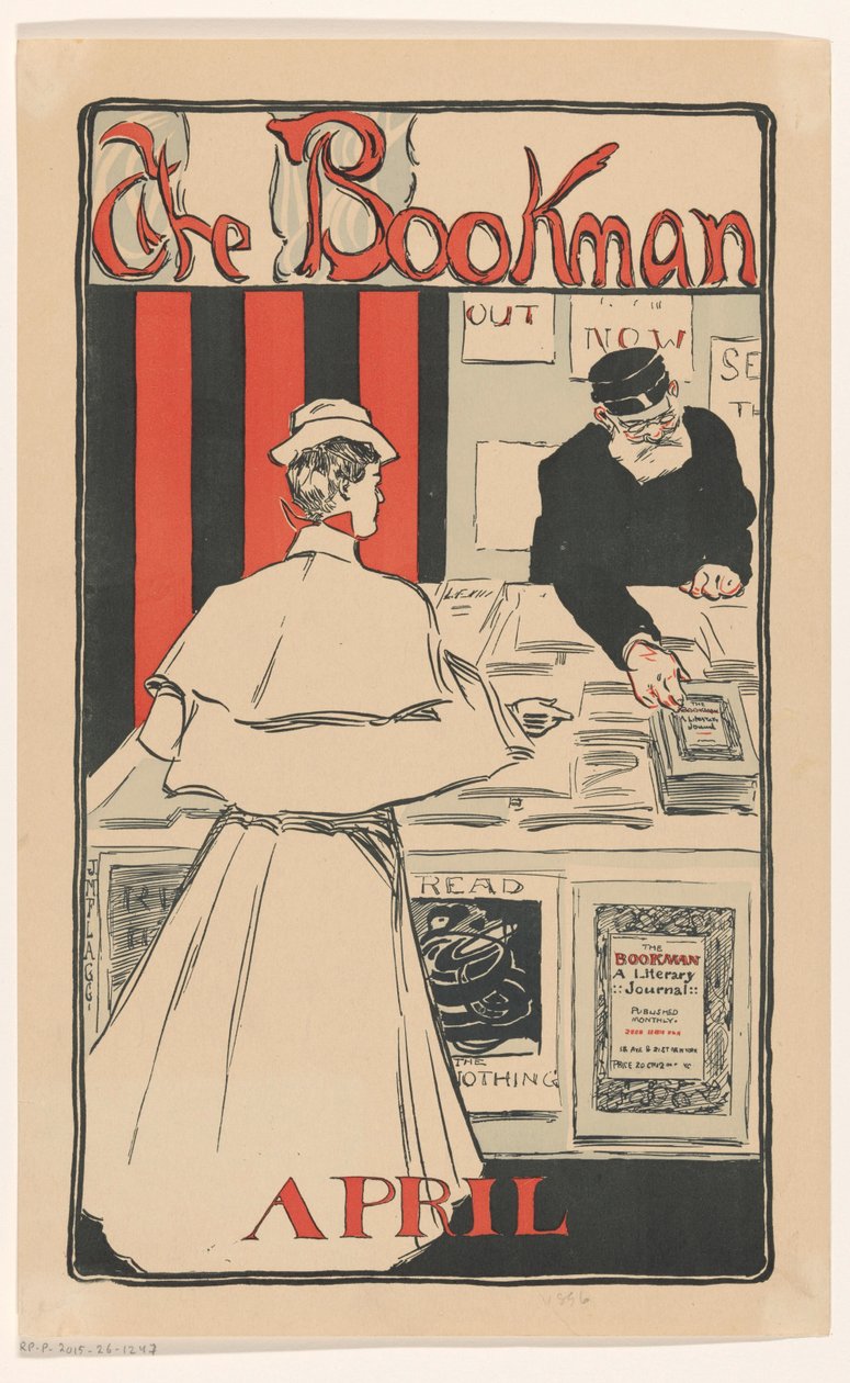 Annonse for april-utgaven av The Bookman magazine fra 1896 av Anonymous