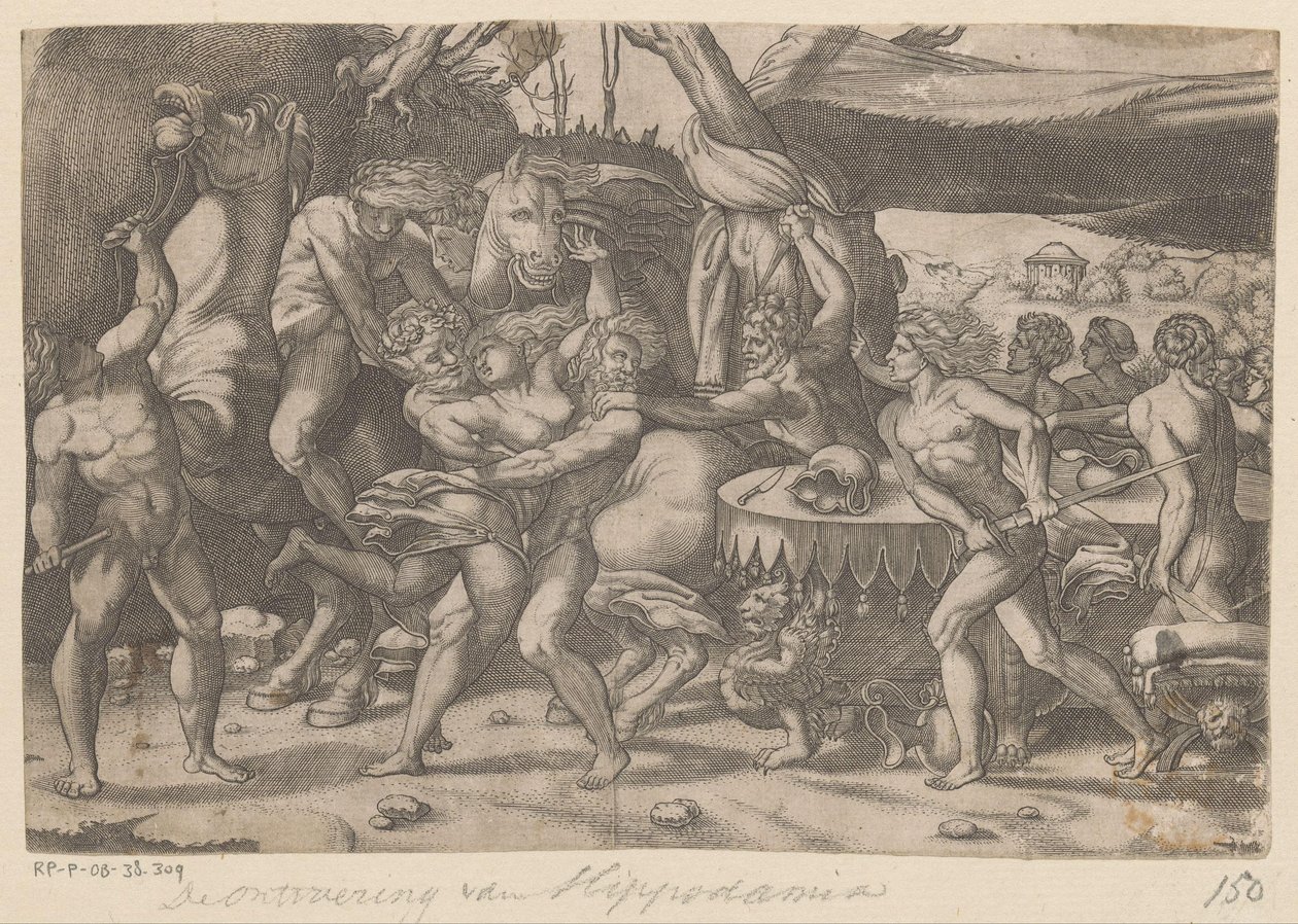 Ran av en kvinne av mann og satyr Battle between the Lapiths and Centaurs (serietittel) av Anonymous