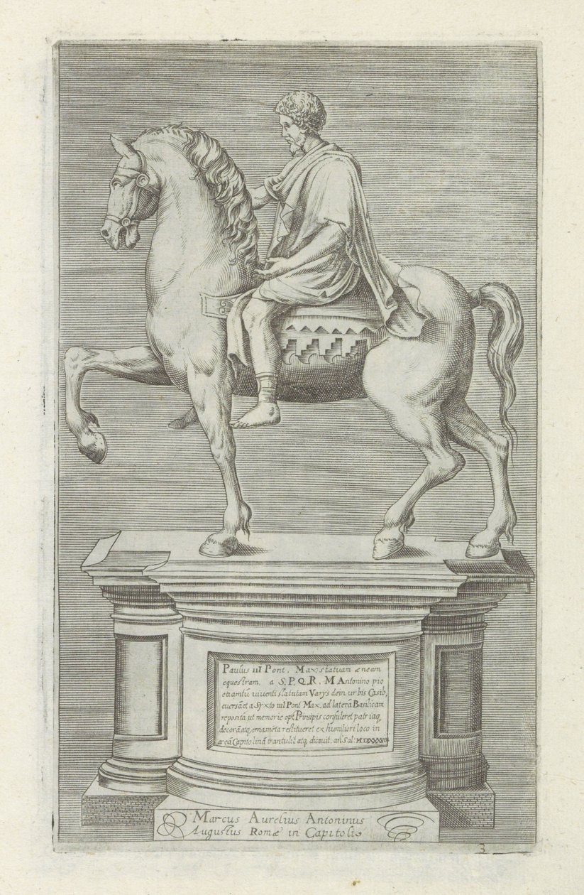 Ruiterstandbilde av Marcus Aurelius Antikke skulpturer i Roma (serietittel) Ikoner av de gamle statuene av byen Roma som er sett på offentlige steder (serietittel) av Anonymous