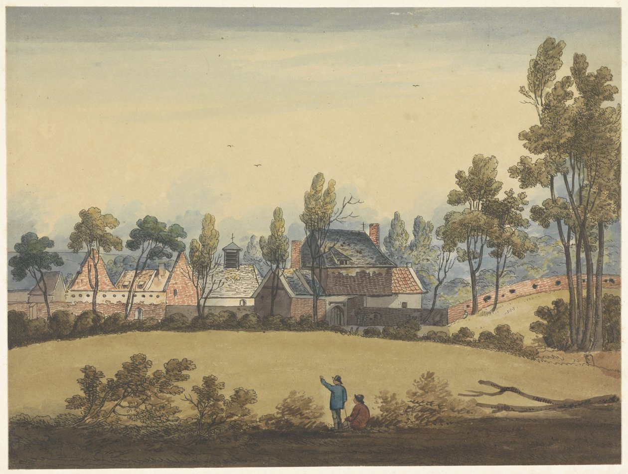 Hougoumont-ruinene Syv plater med Waterloo og dens omgivelser (serietittel) av Anonymous