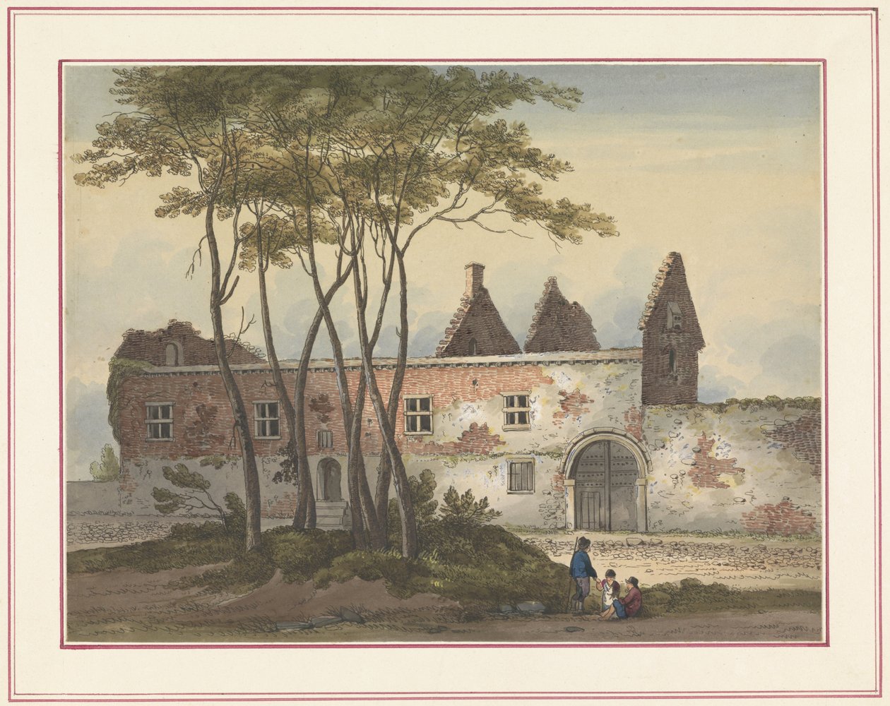 Ruin av gården til Le Caillou Syv plater med Waterloo og dens omgivelser (serietittel) av Anonymous