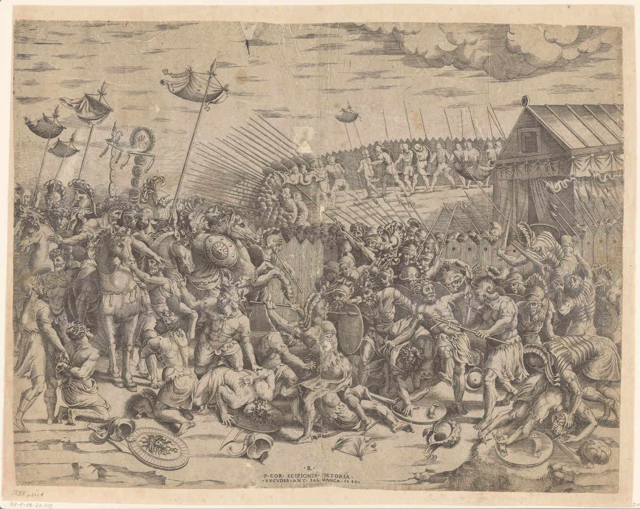 Scipio valt av karthagerne aan P. Cor. Victory of Scipio (tittel på objekt) av Anonymous