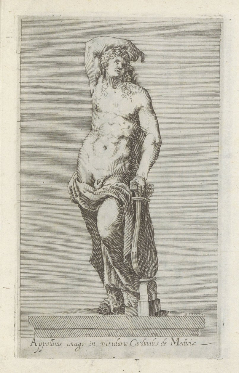 Skulptur av Apollo Bilde av Apollonius i den grønne hagen til kardinal de Medici (tittel på objekt) Antikke skulpturer i Roma (serietittel) Ikoner av de gamle statuene av byen Roma som er sett på offentlige steder (serietittel) av Anonymous