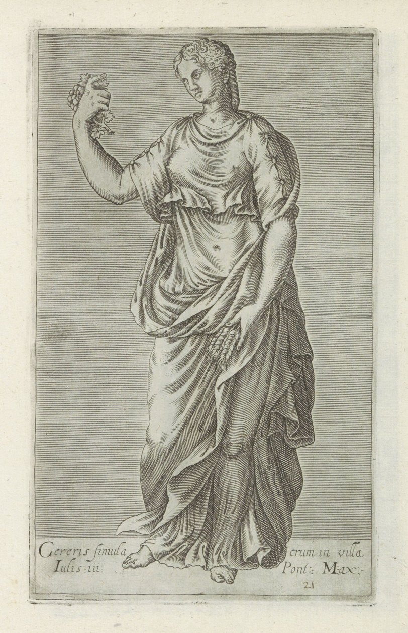 Skulptur av Ceres En statue av Ceres i byen Julius III av Pontus. Maks. (tittel på objekt) Antikke skulpturer i Roma (serietittel) Ikoner av de gamle statuene av byen Roma som er sett på offentlige steder (serietittel) av Anonymous